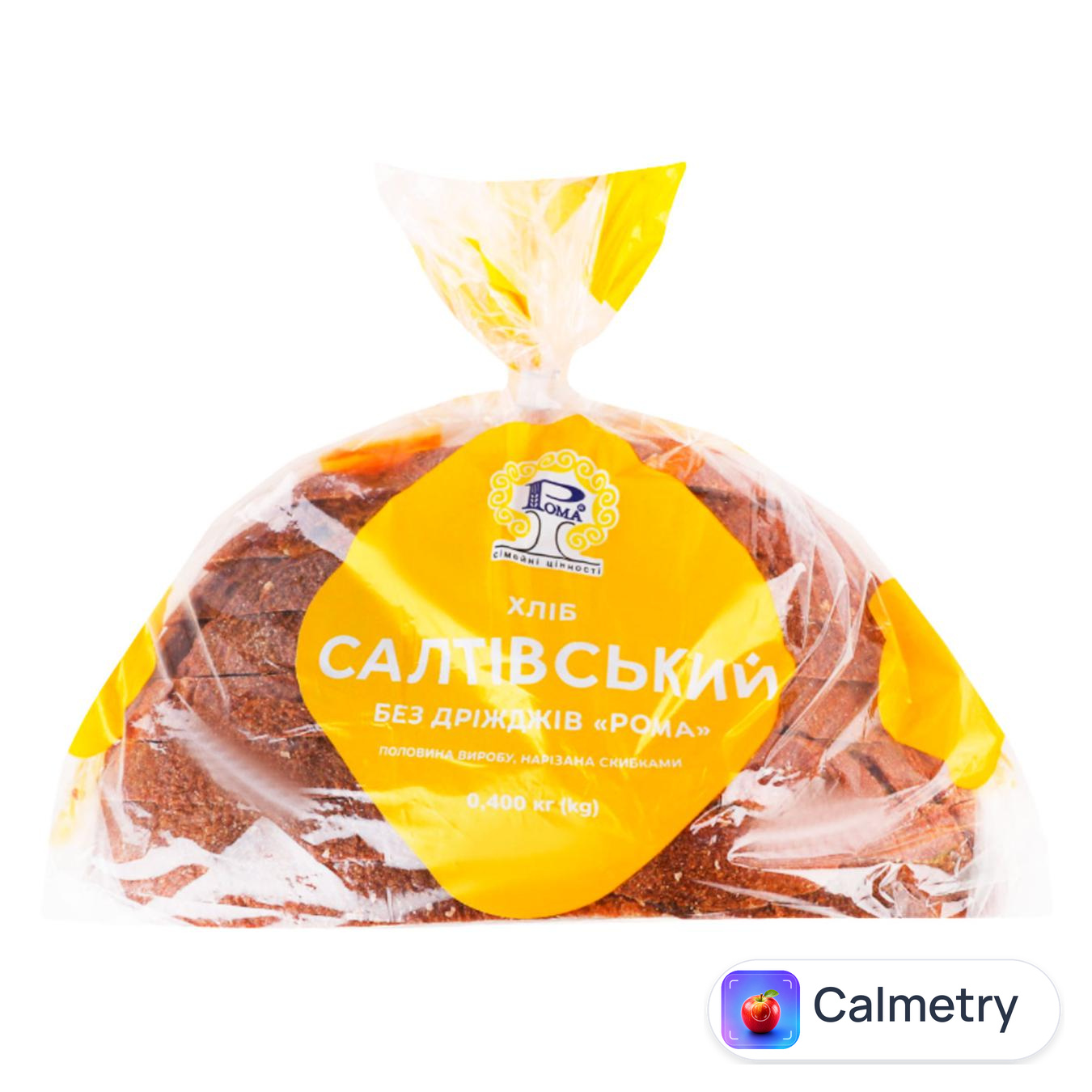 Хліб Рома Салтівський без дріжджів половинка в нарізці 400г