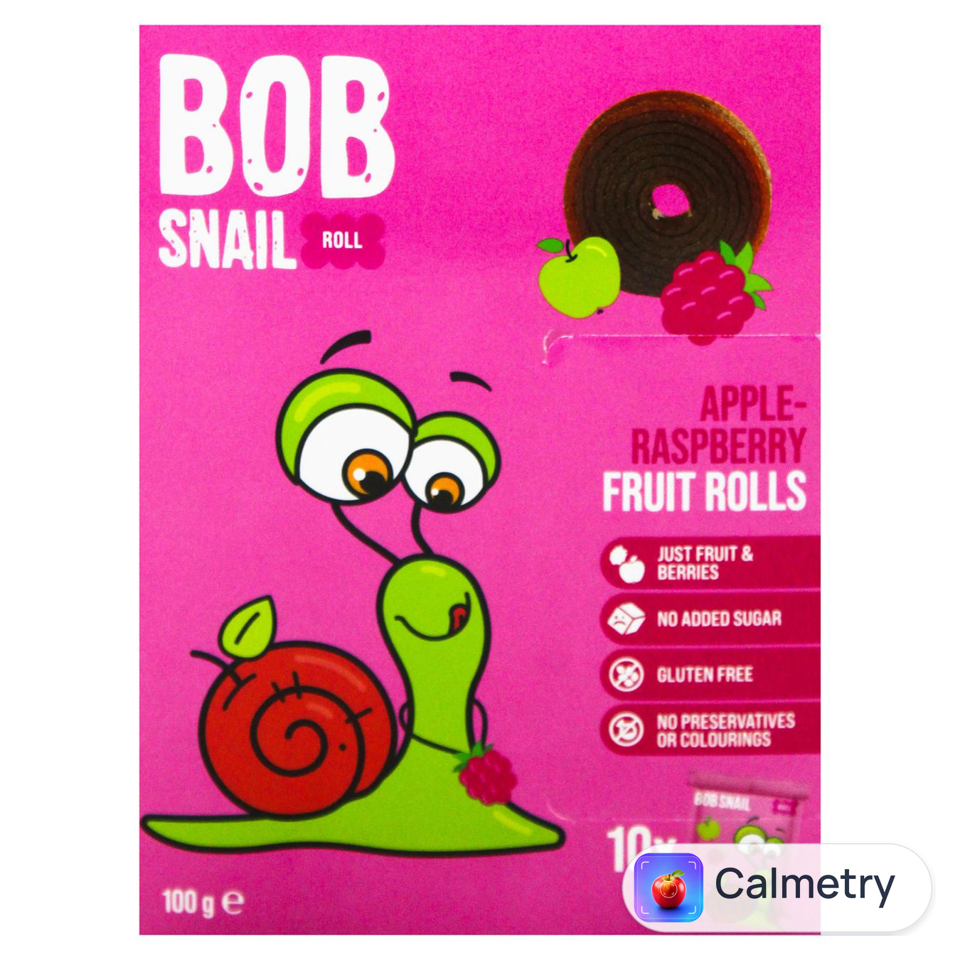 Цукерки Bob Snail яблучно-малинові 100г — фото продукту