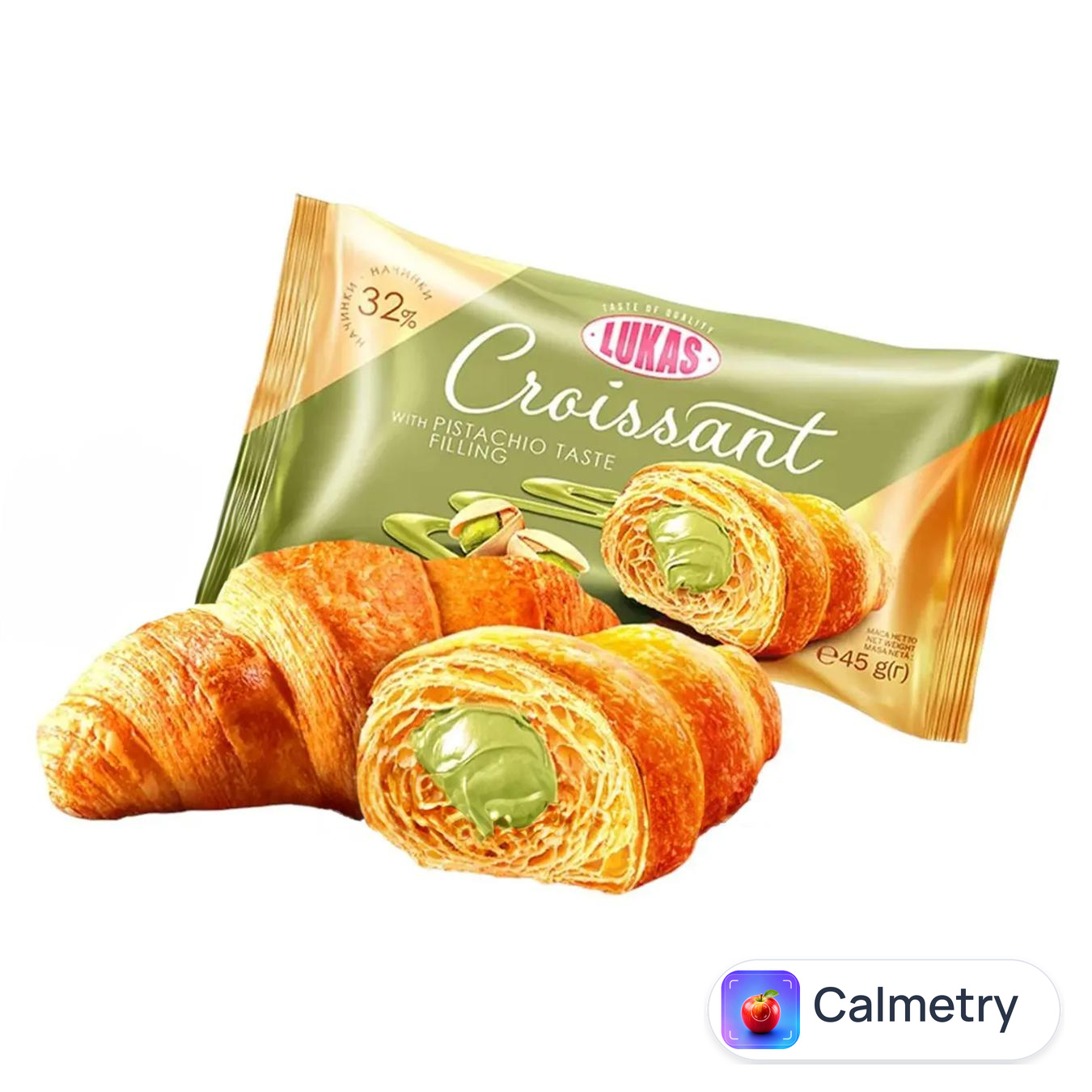 Круасанчик Lukas з начинкою зі смаком фісташки 45г — фото продукту