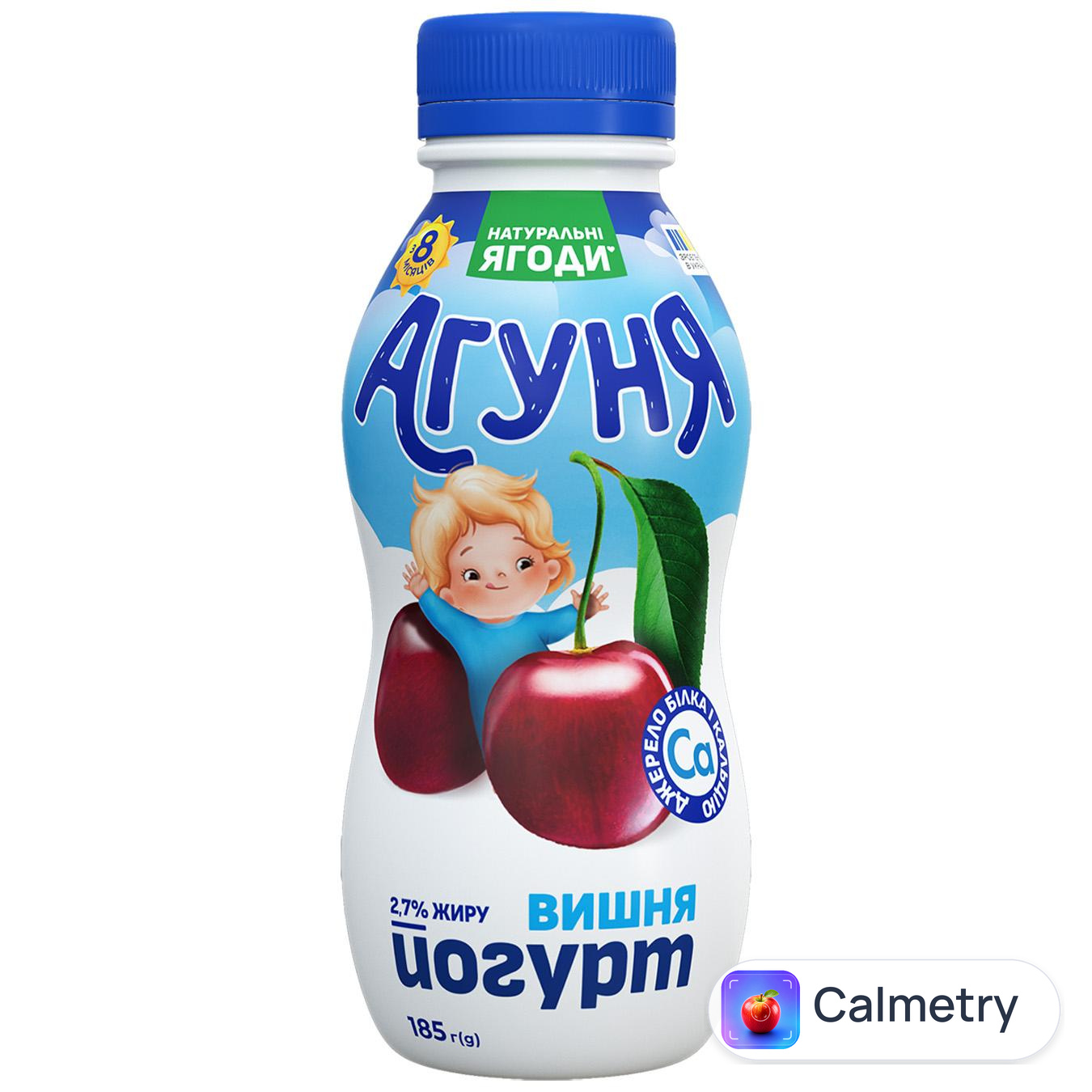 Йогурт Агуня вишня 2,7% 185г