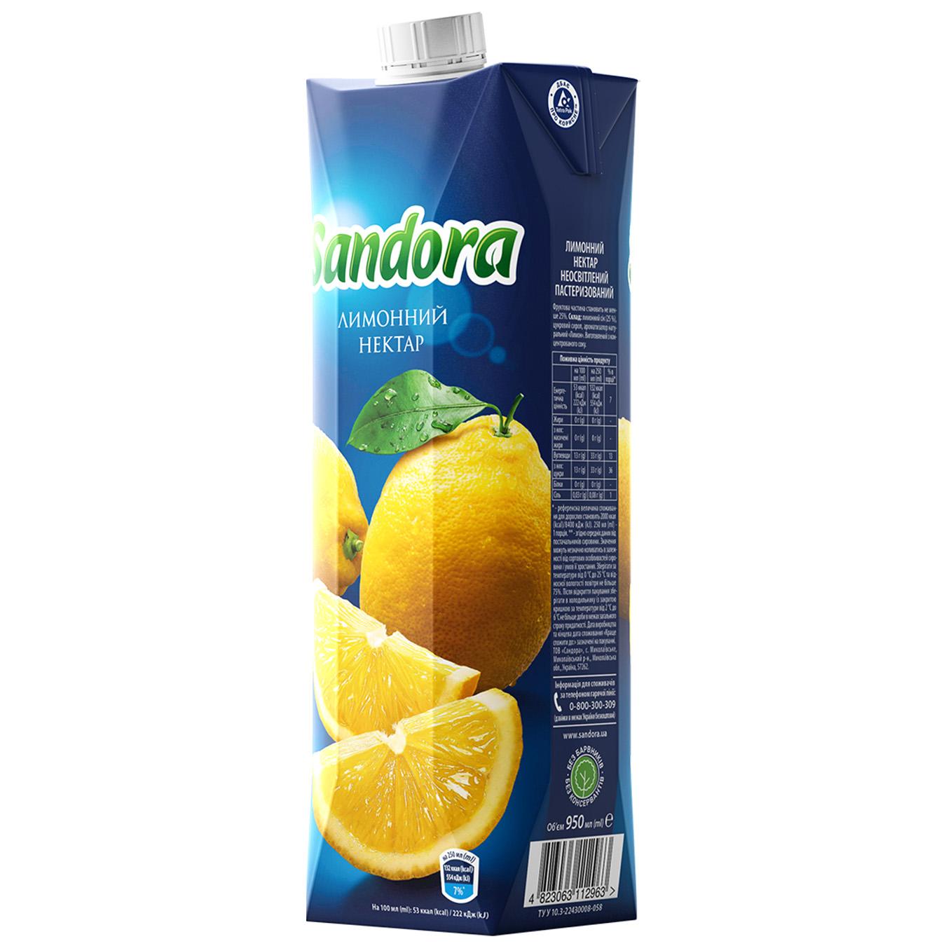 Нектар Sandora лимонний 0,95л — фото продукту