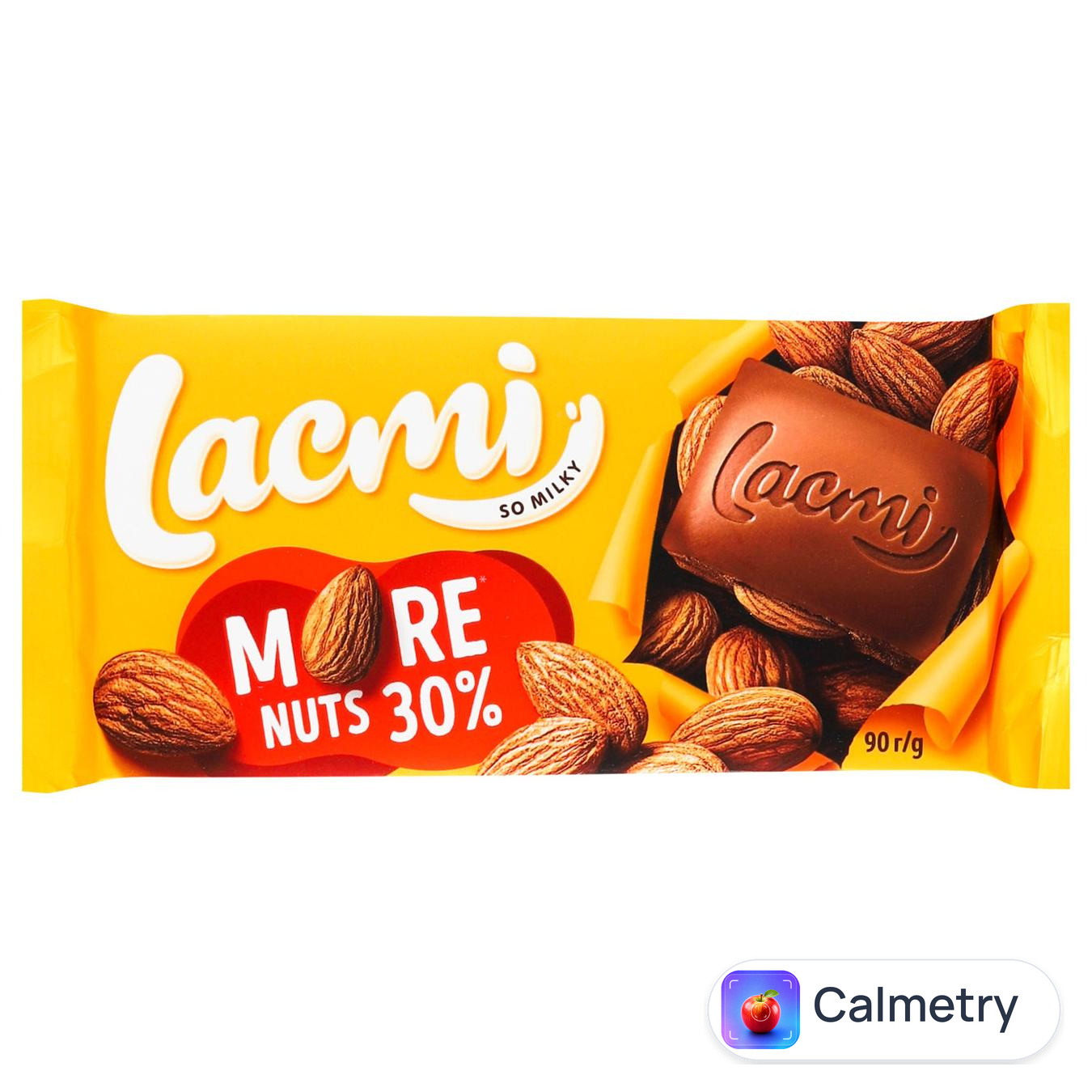 Шоколад молочний Roshen Lacmi з цілим мигдалем 90г — фото продукту