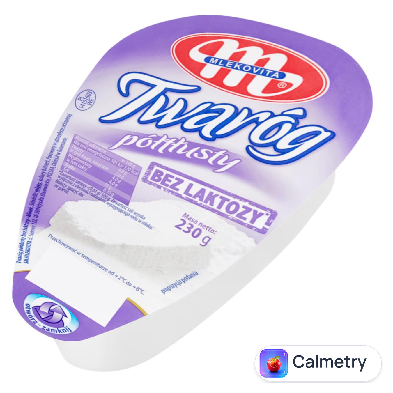 Сир кисломолочний Mlekovita безлактозний 4% 230г