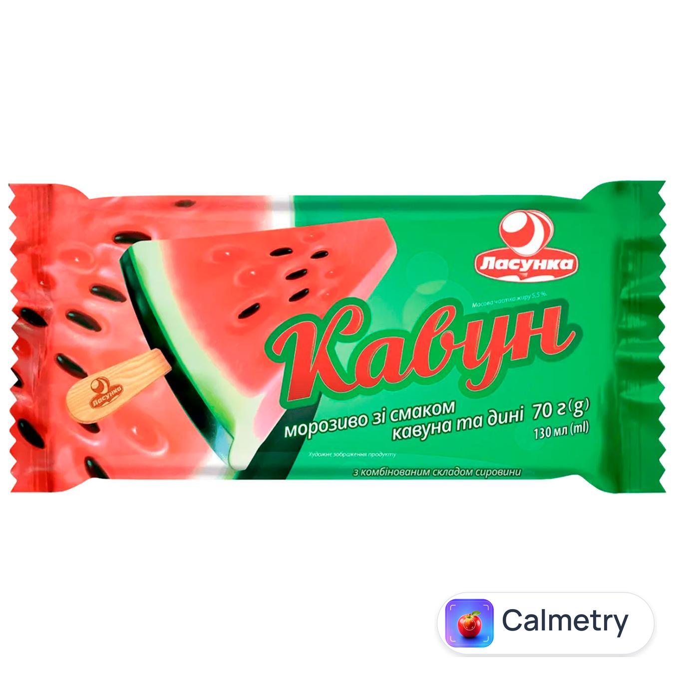 Морозиво Ласунка зі смаком кавуна та дині 70г