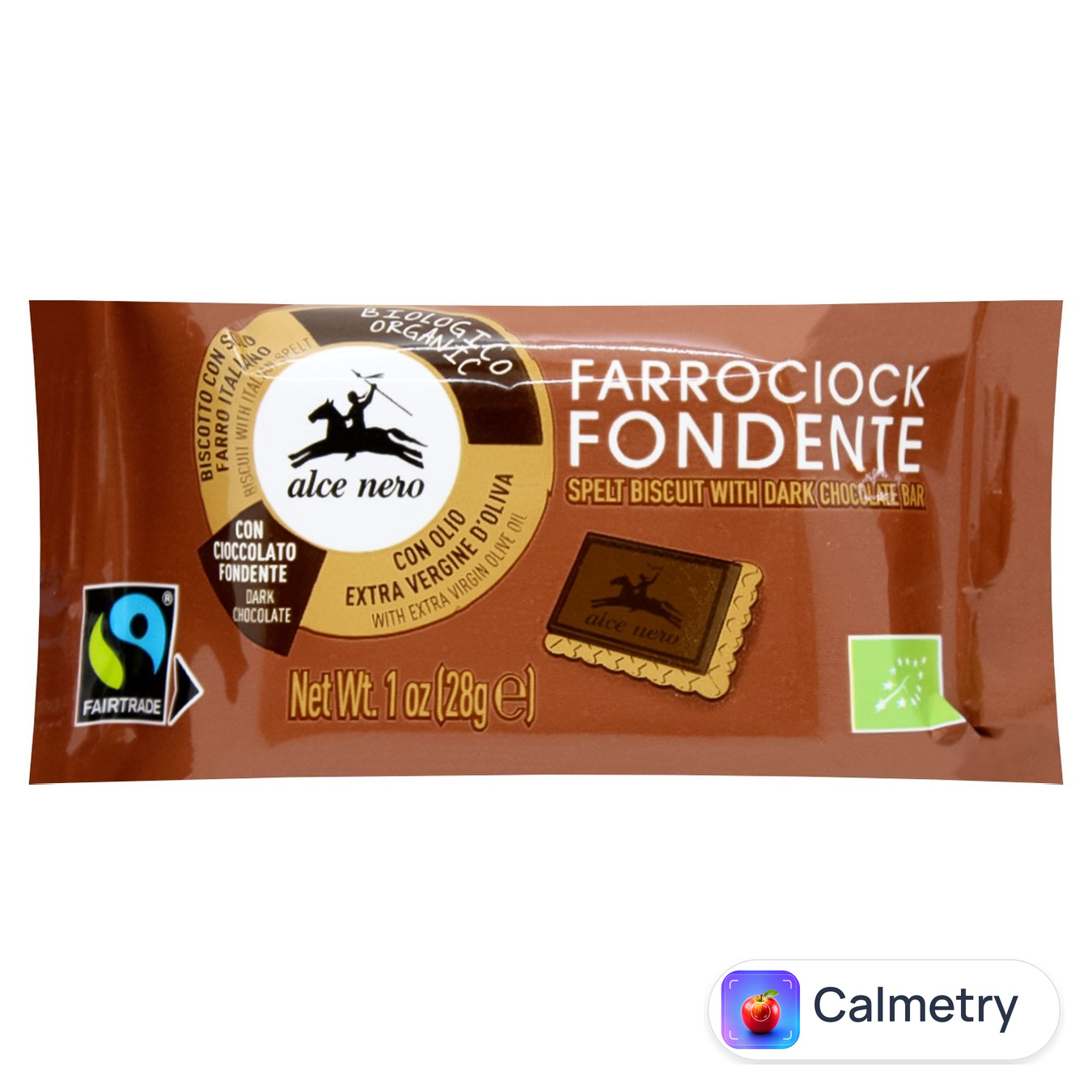 Печиво Alce Nero Fairtrade зі спельти вкрите чорним шоколадом органічне 28г