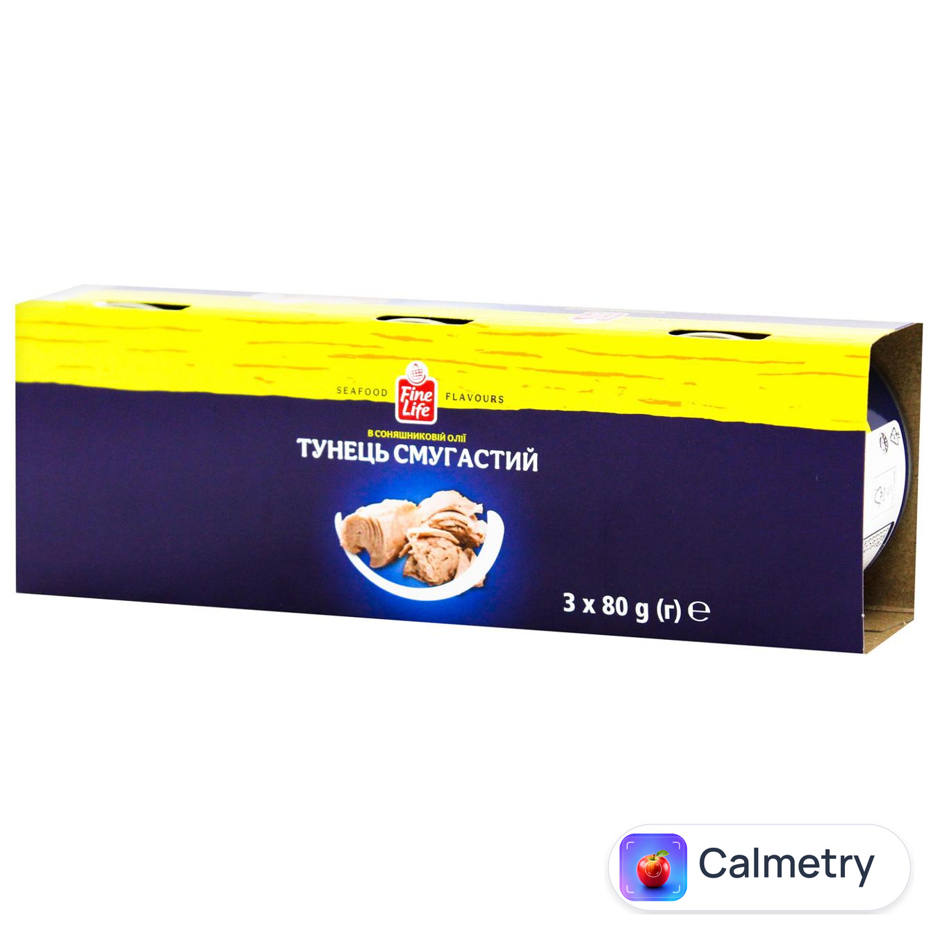 Тунець смугастий Fine Life шматочками в соняшниковій олії 80г х 3шт