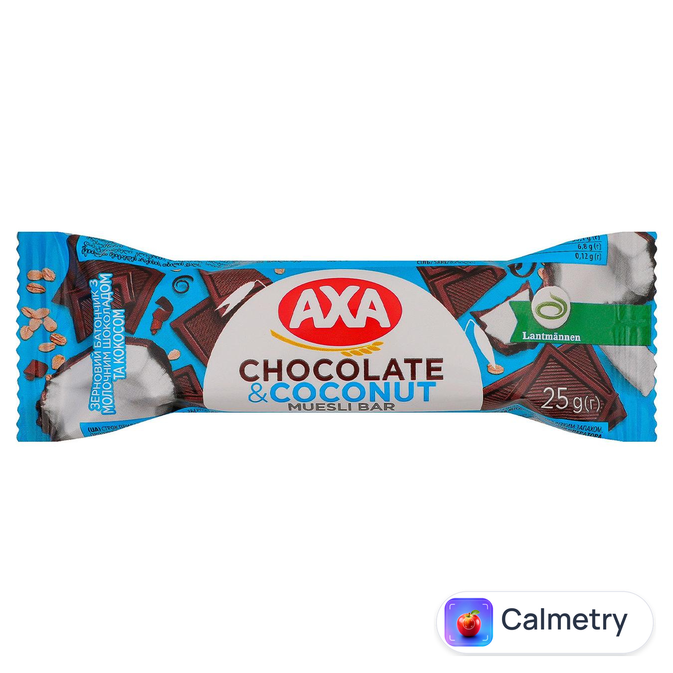 Батончик Axa зерновий з молочним шоколадом та кокосом 25г — фото продукту