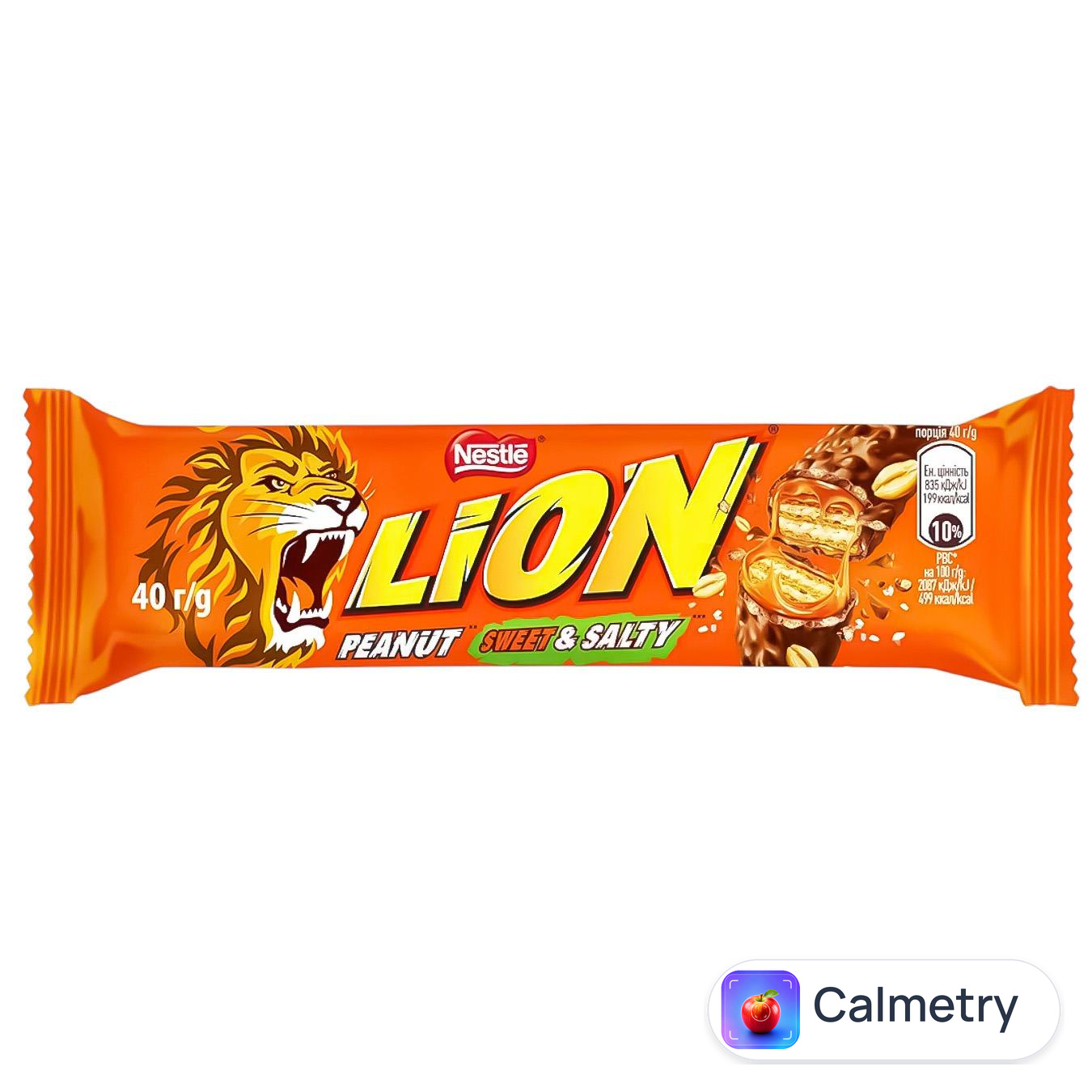Батончик NESTLE® LION® Арахіс і Солона карамель 40г — фото продукту