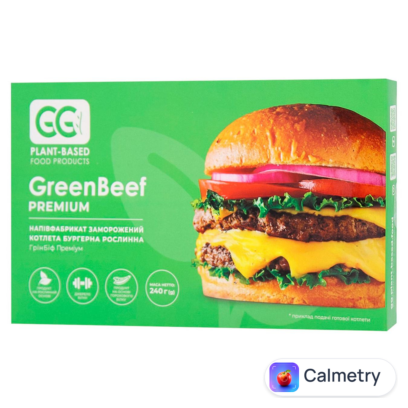 Котлета Green Go GreenBeef Premium рослинна м'ясна бургерна заморожена 240г