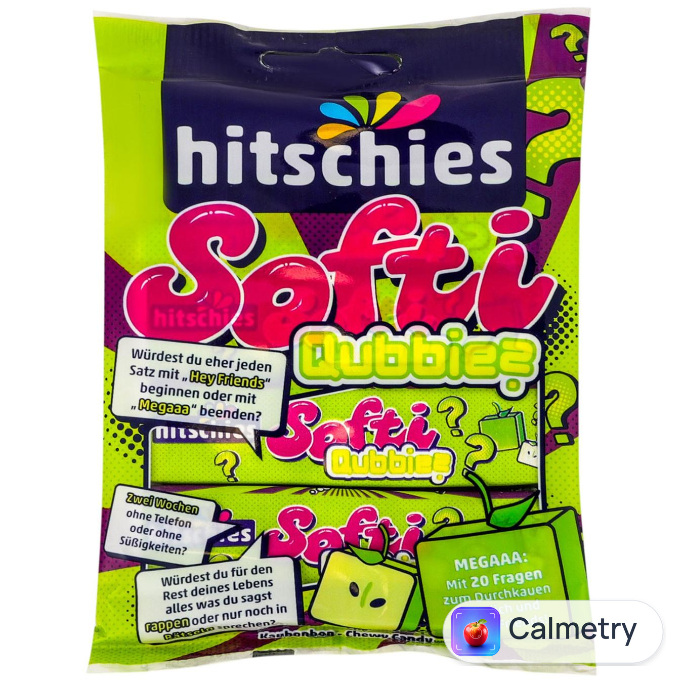 Цукерки Hitschies Softi Qubbies жувальні зі смаком яблука 80г