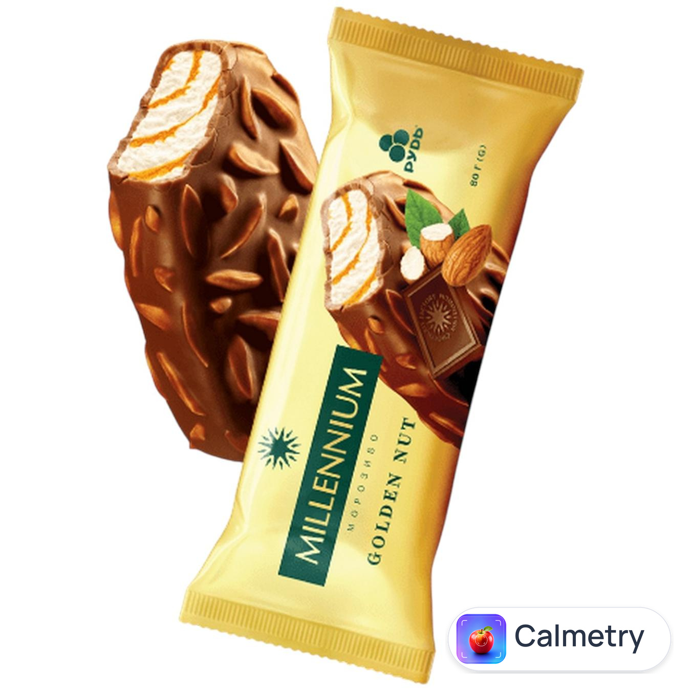Морозиво Рудь Millennium Golden Nut ескімо 80г — фото продукту