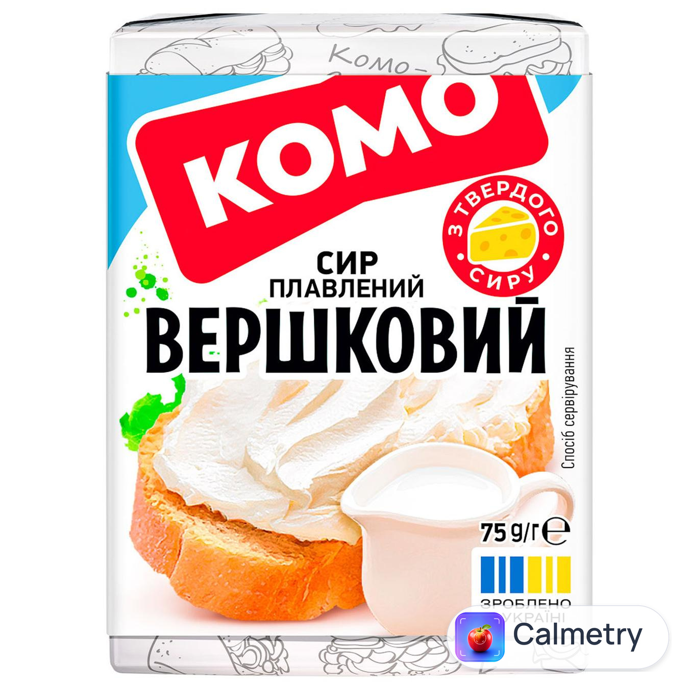 Сир плавлений Комо Вершковий 35% 75г — фото продукту