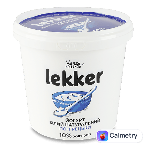 Йогурт Lekker По-грецьки білий натуральний 10% відро, 1кг
