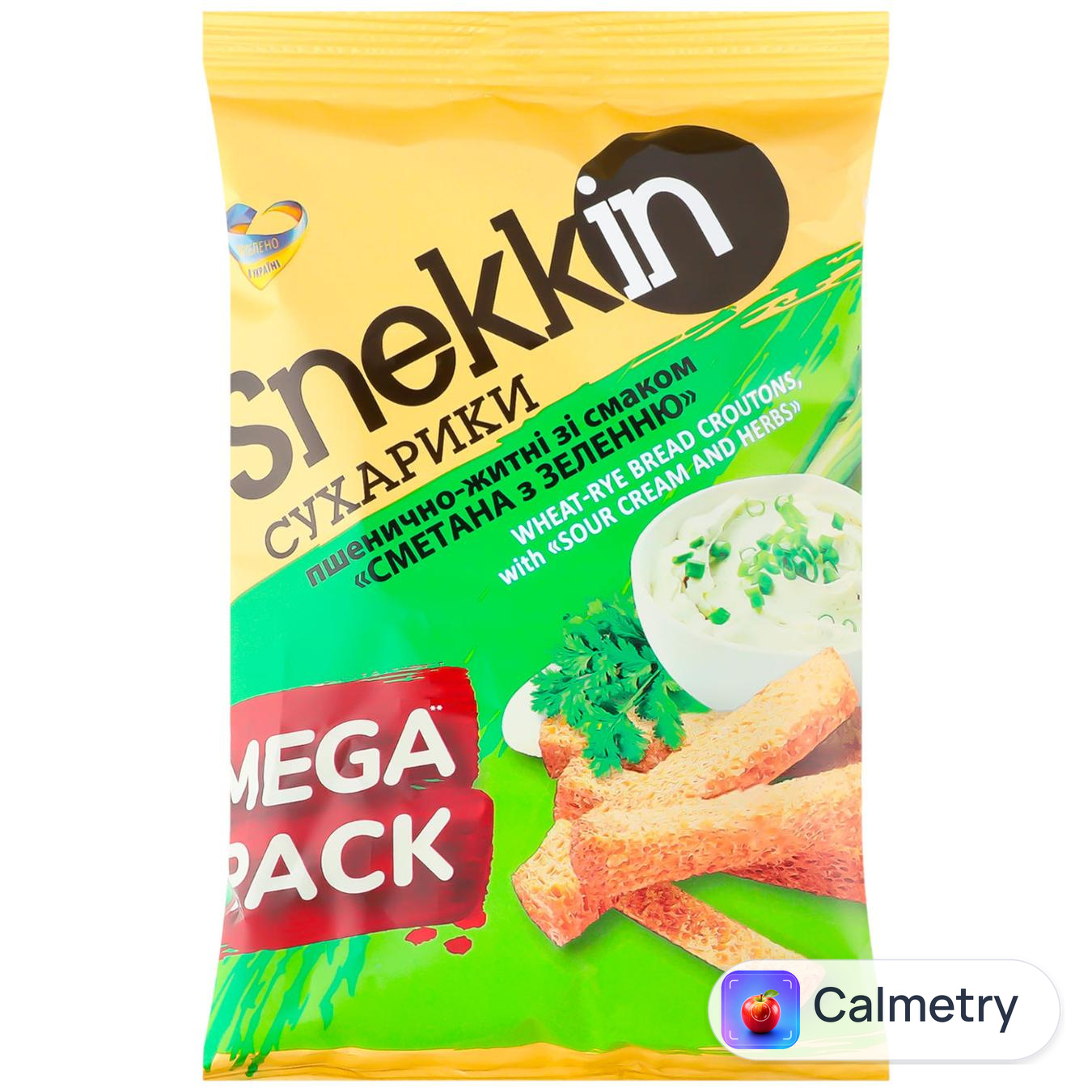Сухарики Snekkin зі смаком сметани із зеленню 150г