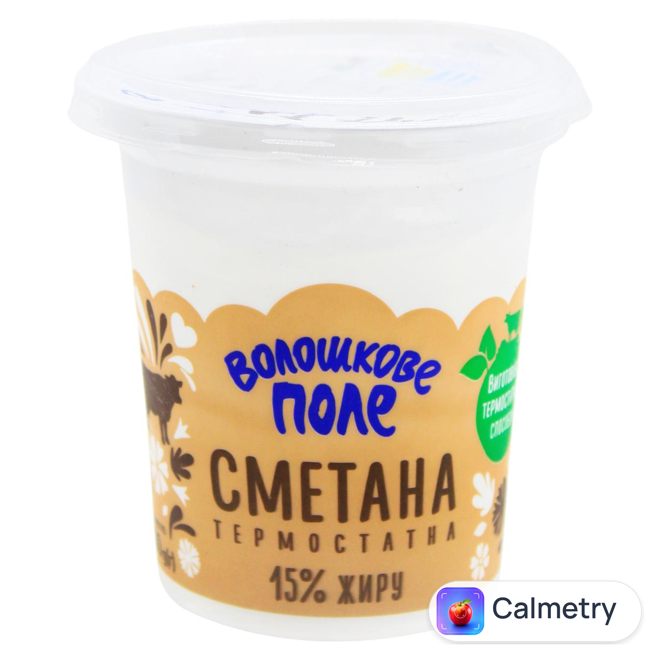 Сметана Волошкове Поле термостатна 15% 300г — фото продукту