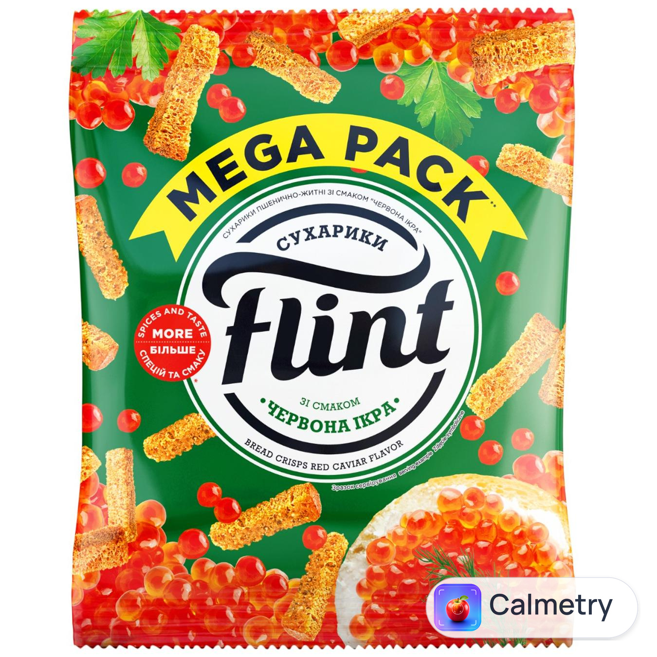 Сухарики Flint пшенично-житні смак червоної ікри 100г