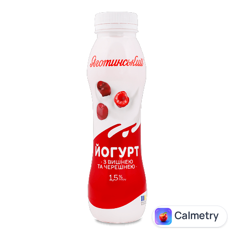 Йогурт Яготинський з вишнею та черешнею 1,5%, пляшка, 270г