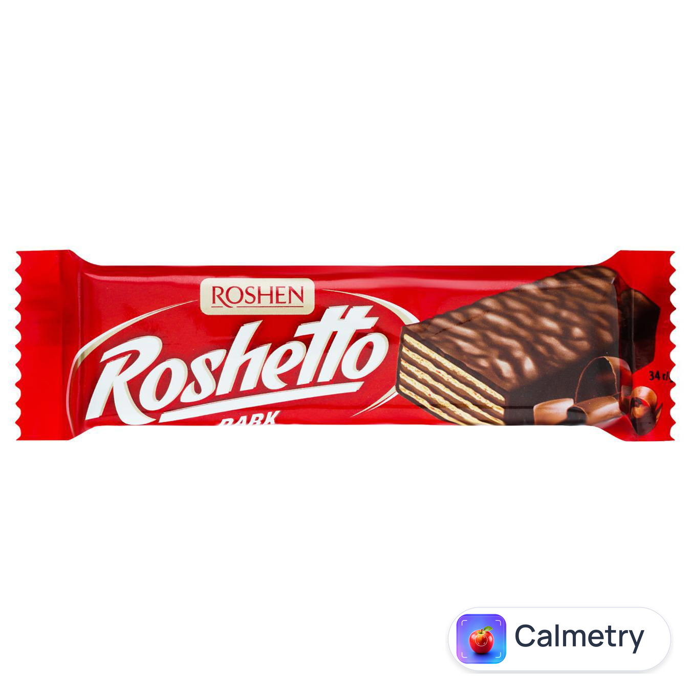 Батончик вафельний Roshen Roshetto Dark в шоколадній глазурі 34г — фото продукту
