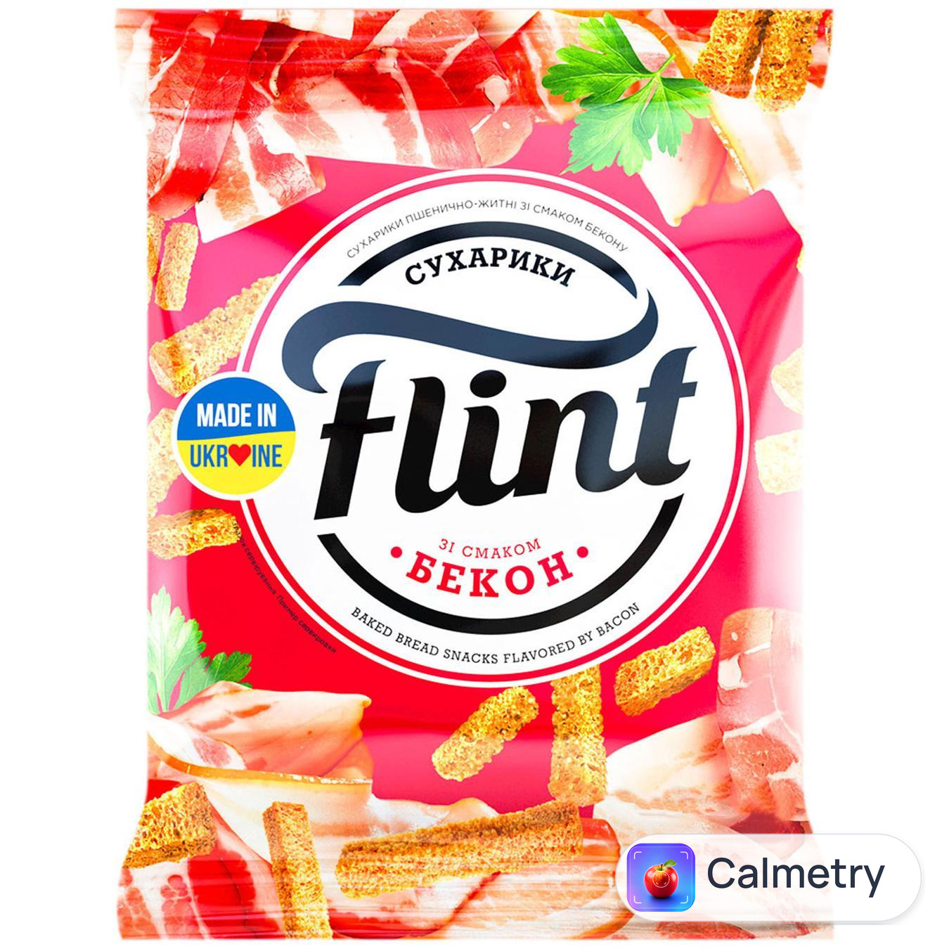 Сухарики Flint пшенично-житні зі смаком бекону 60г — фото продукту