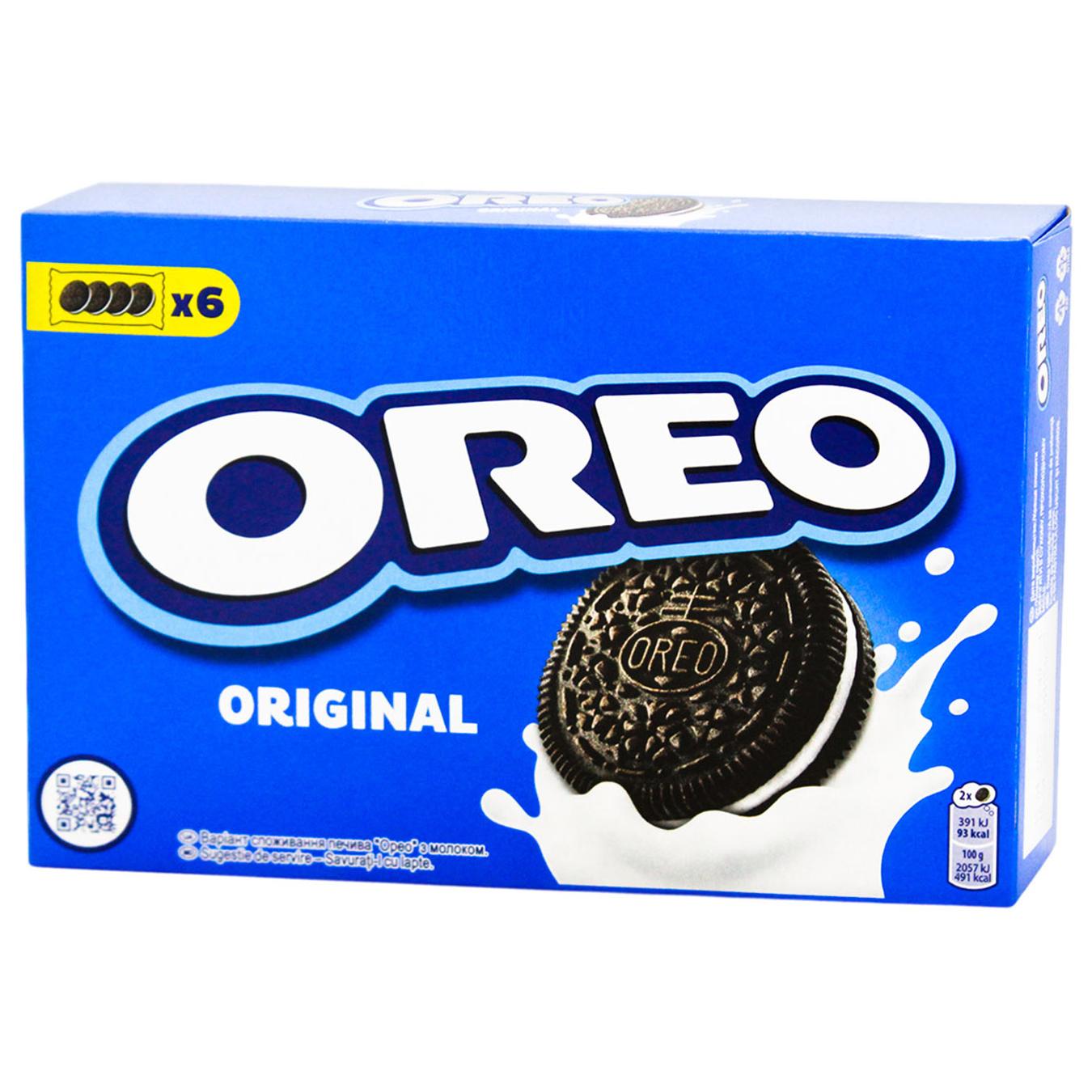 Печиво-сендвіч Oreo з какао та кремовою ванільною начинкою 228г — фото продукту