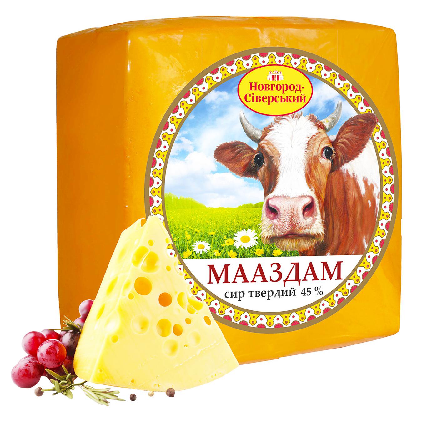 Сир Новгород-Сіверський Маасдам твердий 45% — фото продукту