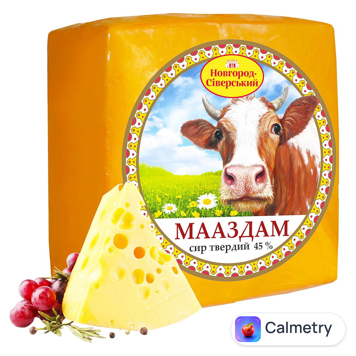 Сир Новгород-Сіверський Маасдам твердий 45% — фото продукту