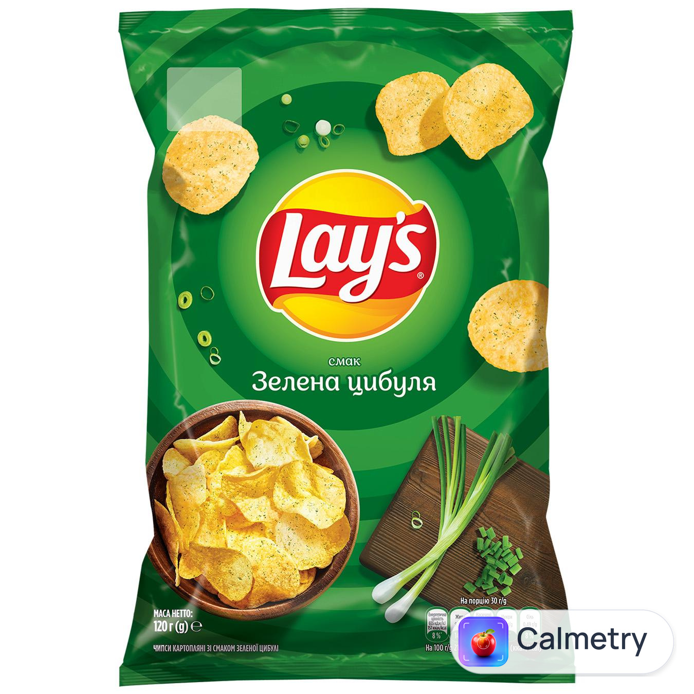 Чипси Lay's зі смаком зеленої цибулі 120г — фото продукту