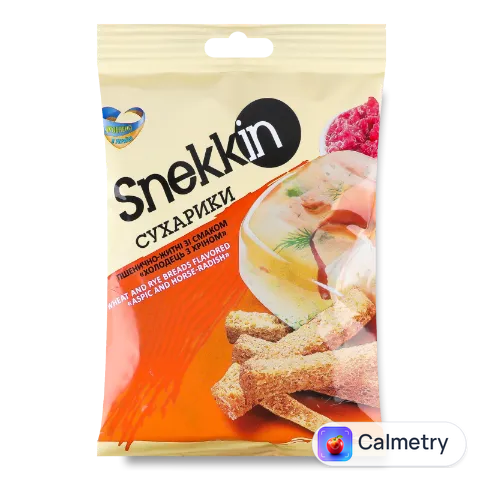 Сухарики Snekkin пшенично-житні зі смаком холодець з хріном