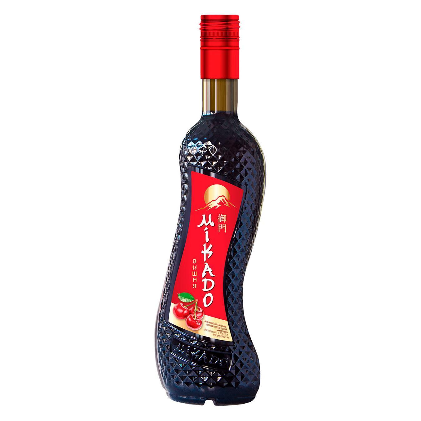Напій винний Mikado Вишня червоний солодкий 6-6,9% 0,7л — фото продукту