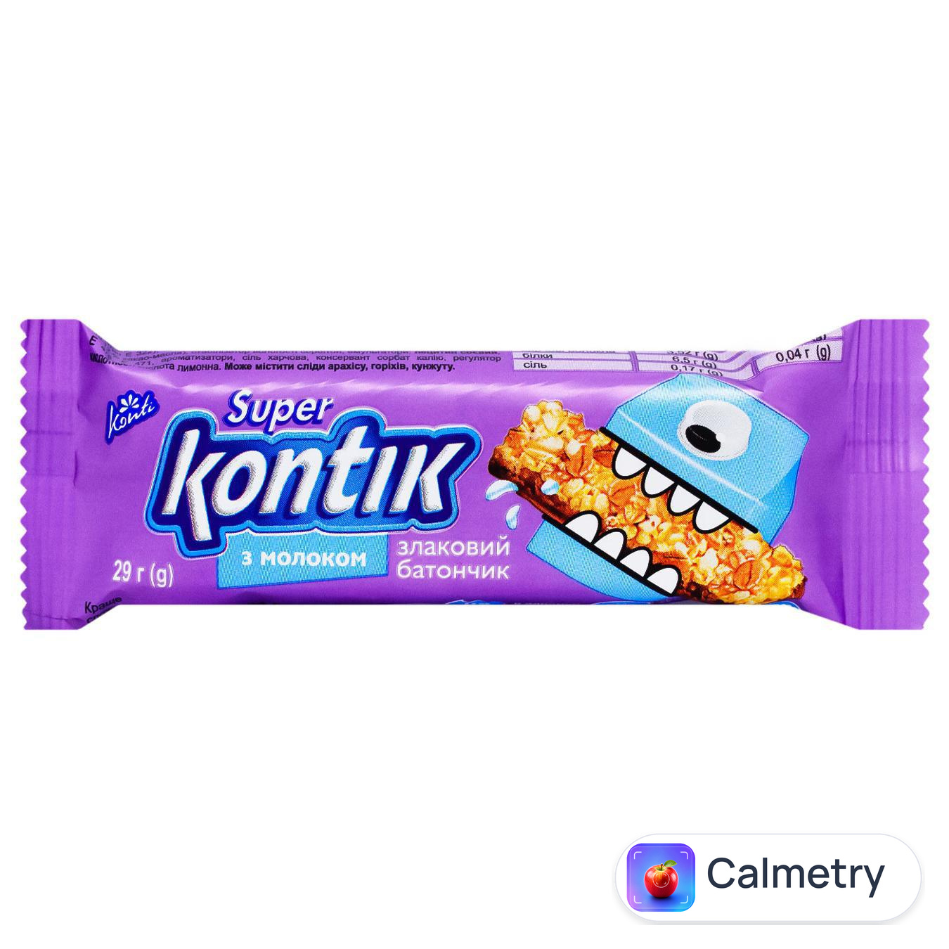 Батончик Konti Super Kontik злаковий з молоком 29г — фото продукту