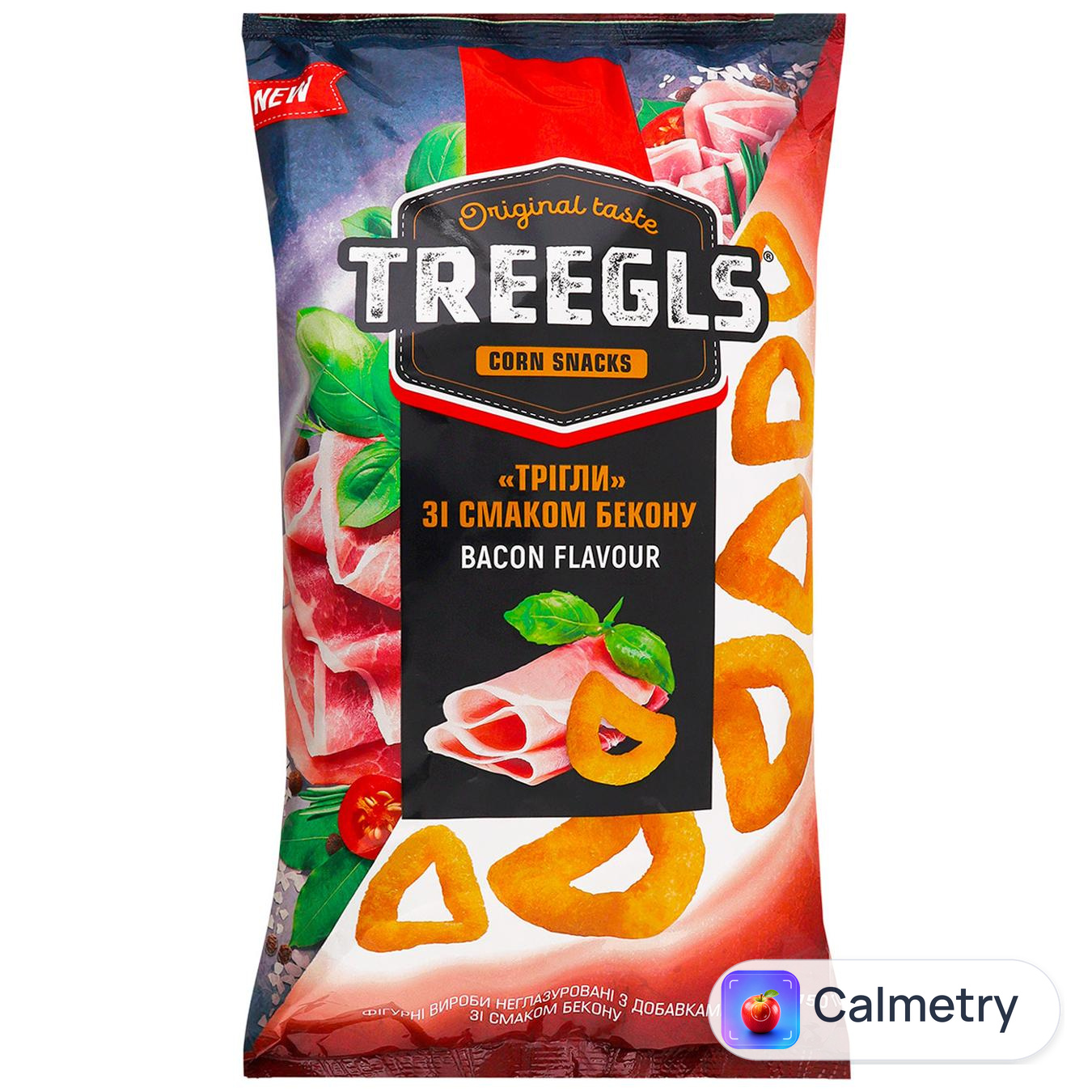 Снеки кукурудзяні Treegls зі смаком бекона 150г