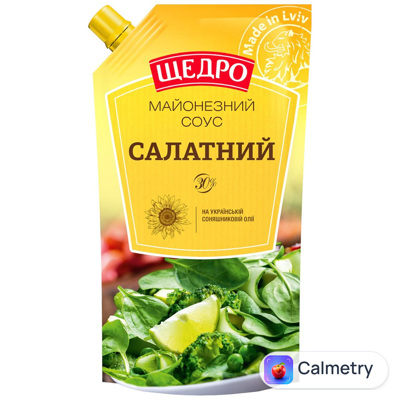 Майонезний соус Щедро Салатний 30% 300г — фото продукту