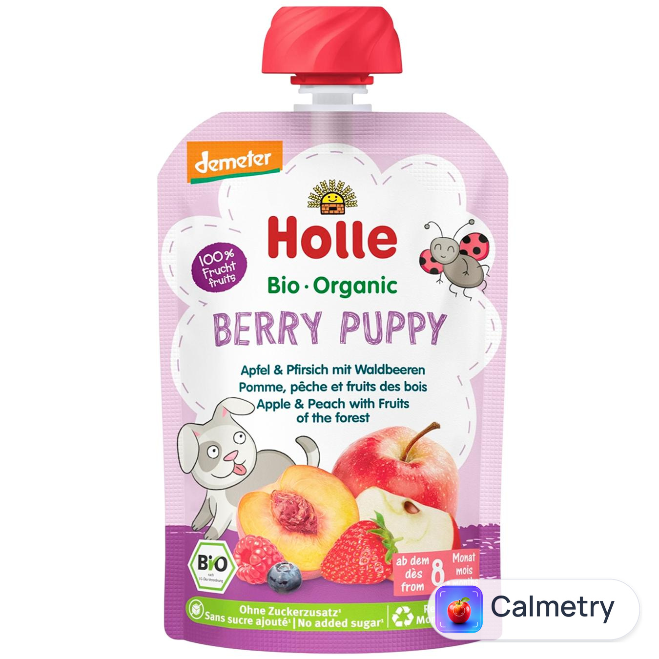 Пюре Holle Berry Puppy яблуко персик лісові ягоди з 8 місяців 100г