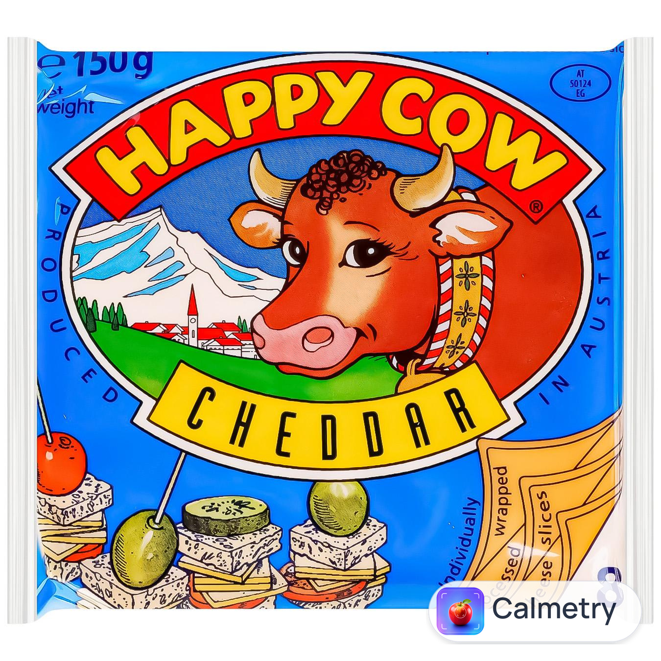 Сир плавлений Happy Cow Чеддер скибочками 35% 150г