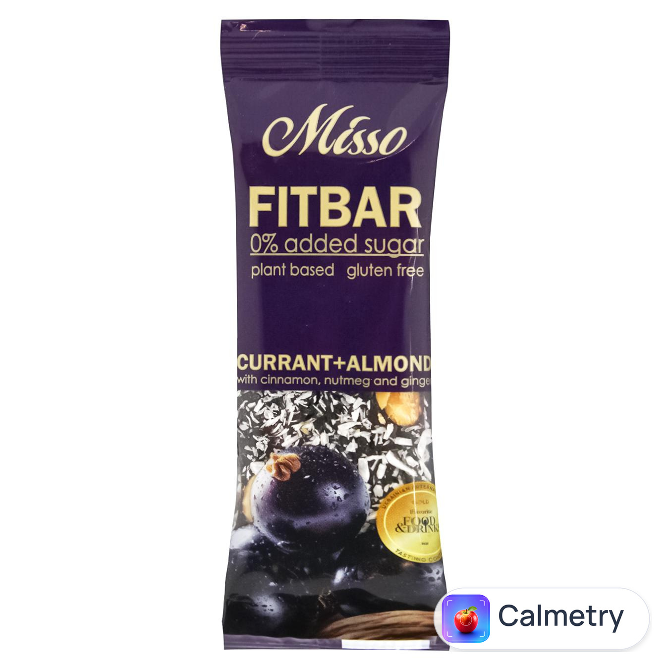 Батончик Misso Fitbar Смородина-мигдаль з корицею, мускатним горіхом та імбирем 30г — фото продукту