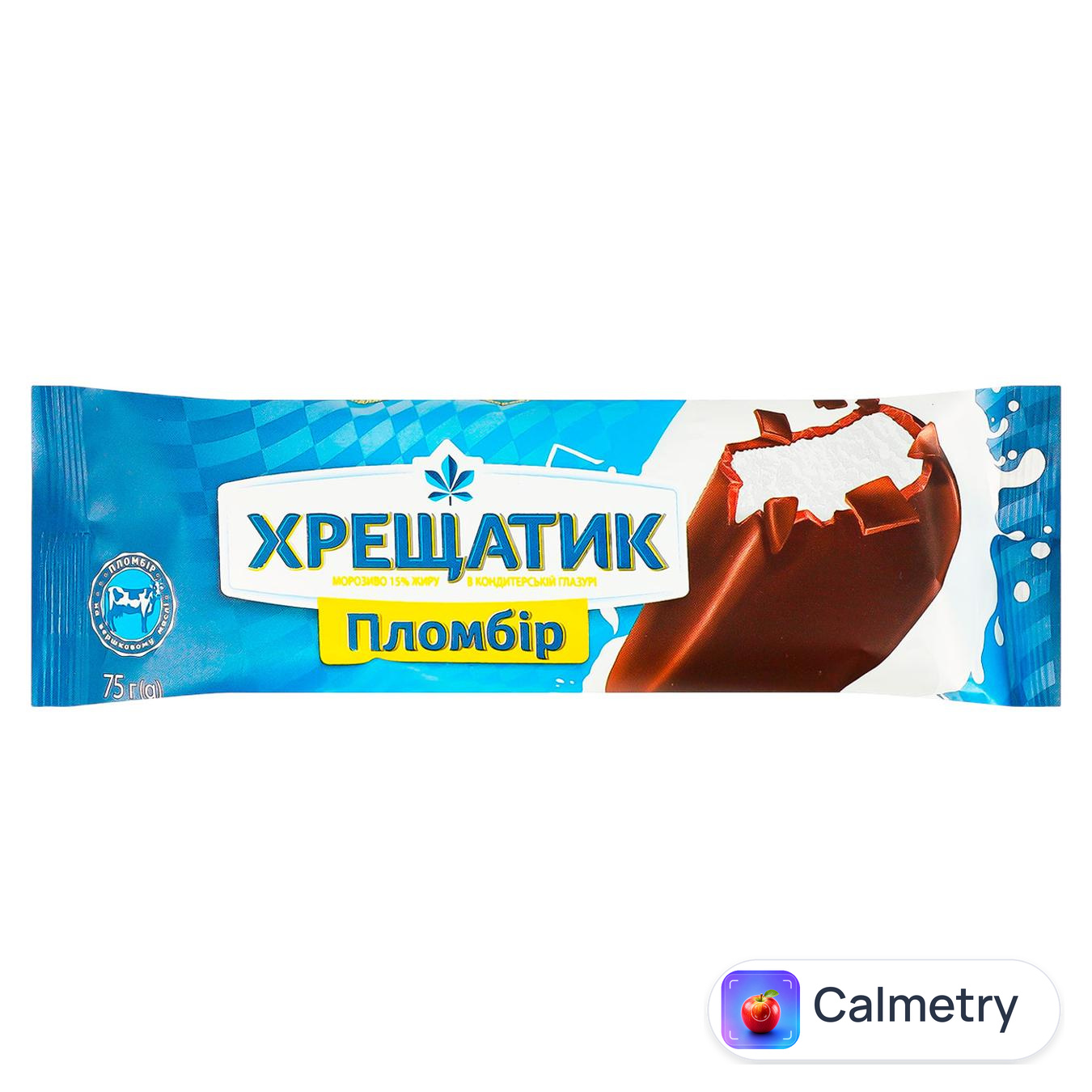 Морозиво Хрещатик Пломбір в кондитерській глазурі 75г — фото продукту