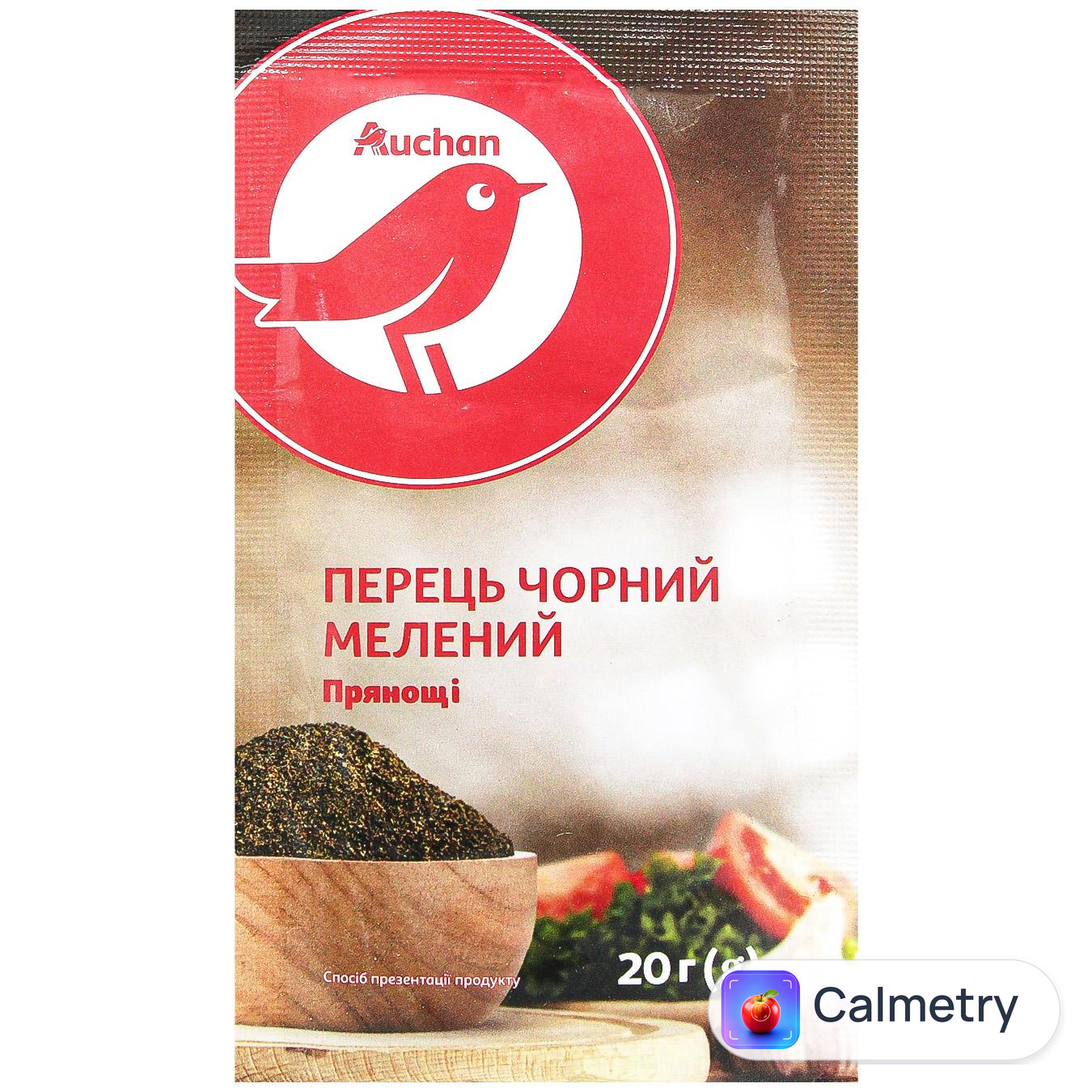 Перець Auchan чорний мелений 20г