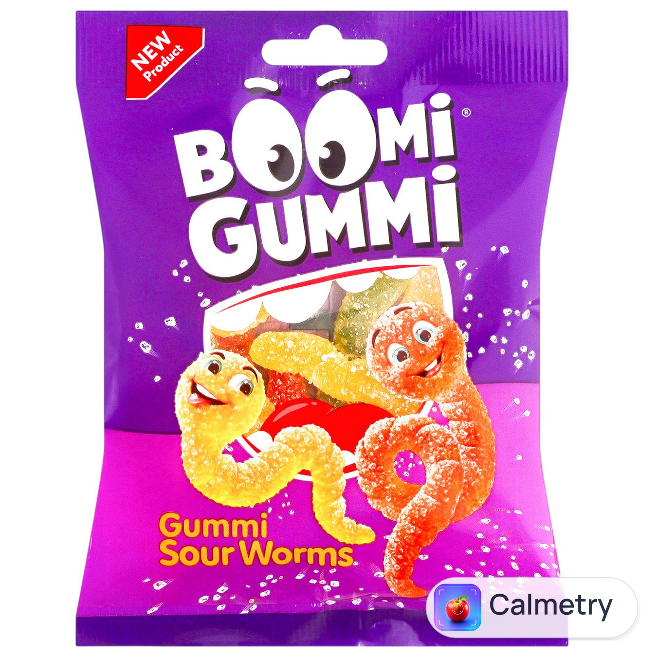 Цукерки Boomi Gummi Sour Worms желейні 70г — фото продукту