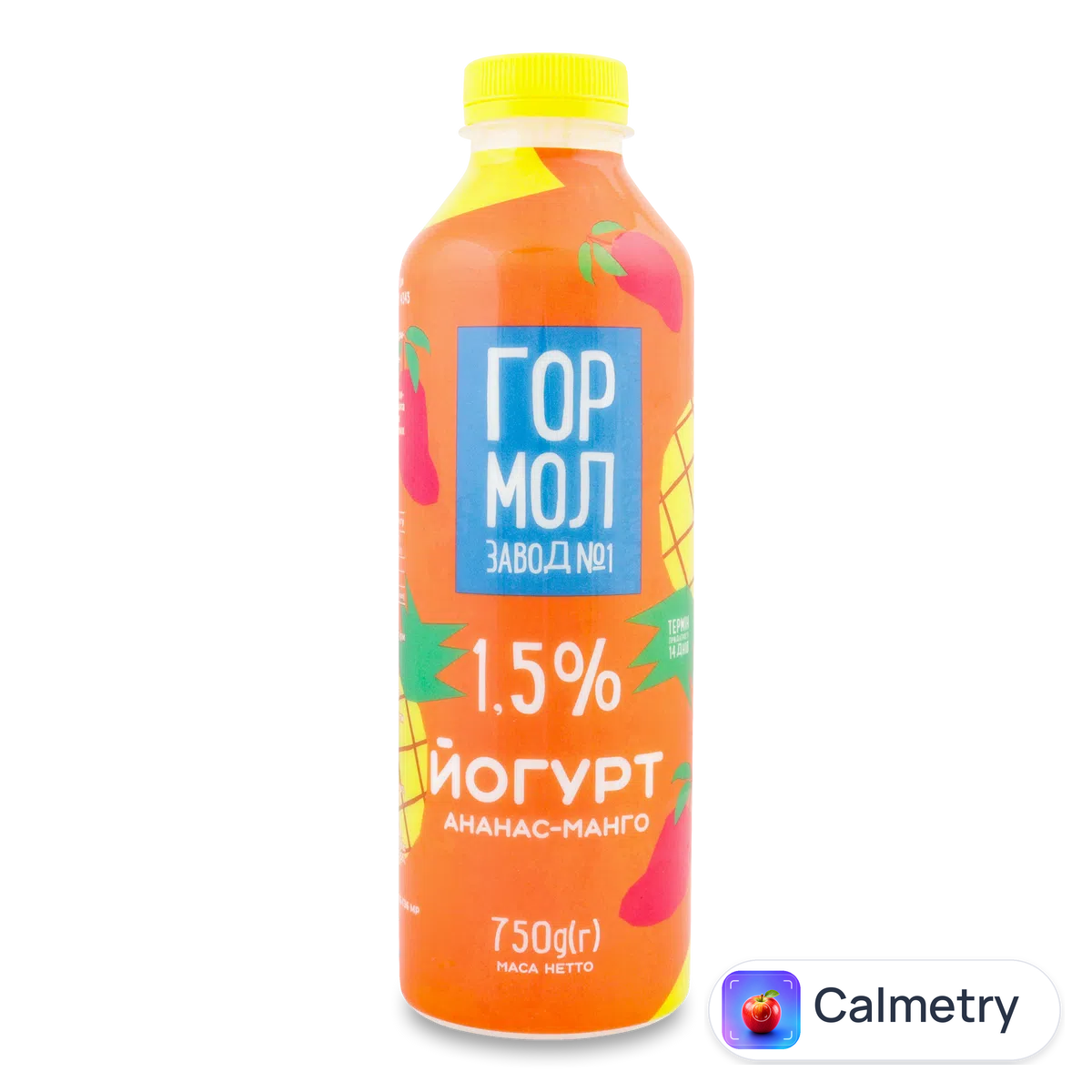 Йогурт «Гормолзавод №1» ананас-манго 1,5% п/п 750г Міськмолзавод №1