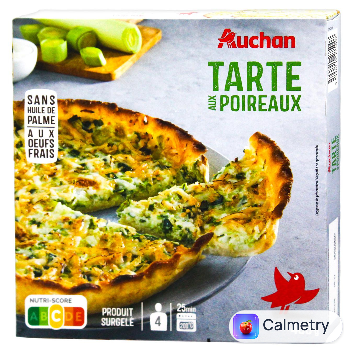 Пиріг Auchan з цибулею порей заморожений 400г