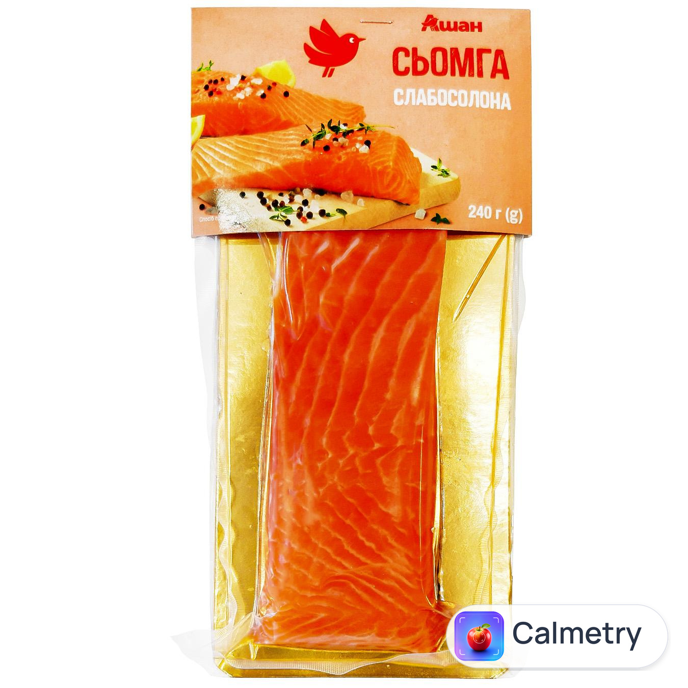 Сьомга Auchan філе шматок слабосолена 240г