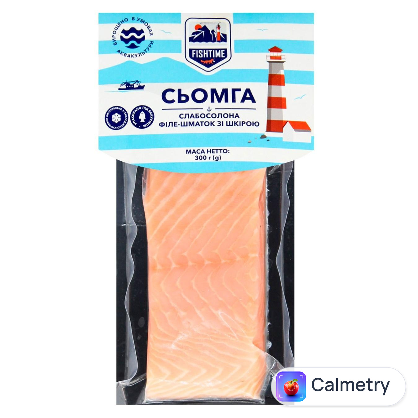 Сьомга Fishtime філе-шматок слабосолона 300г