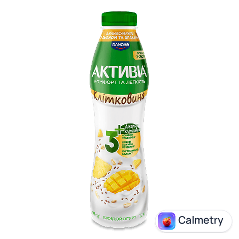 Біфідойогурт Активіа ананас-манго-льон злаки 1,2%, 500г