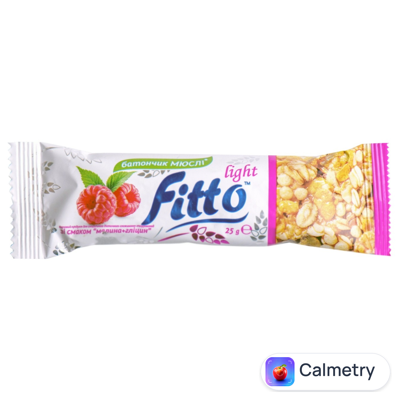 Батончик-мюслі Fitto Light зі смаком малина-гліцин 25г