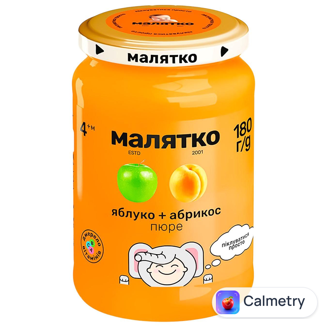 Пюре Малятко яблуко-абрикос 180г