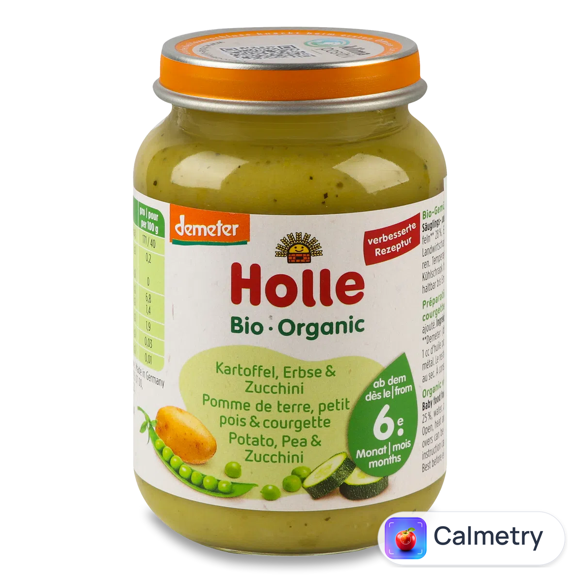 Пюре Holle Organic картопля з горошком і цукіні 190г
