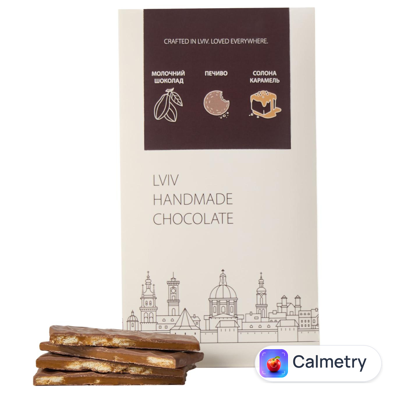 Шоколад молочний Lviv Handmade Chocolate з солоною карамеллю та печивом 78г