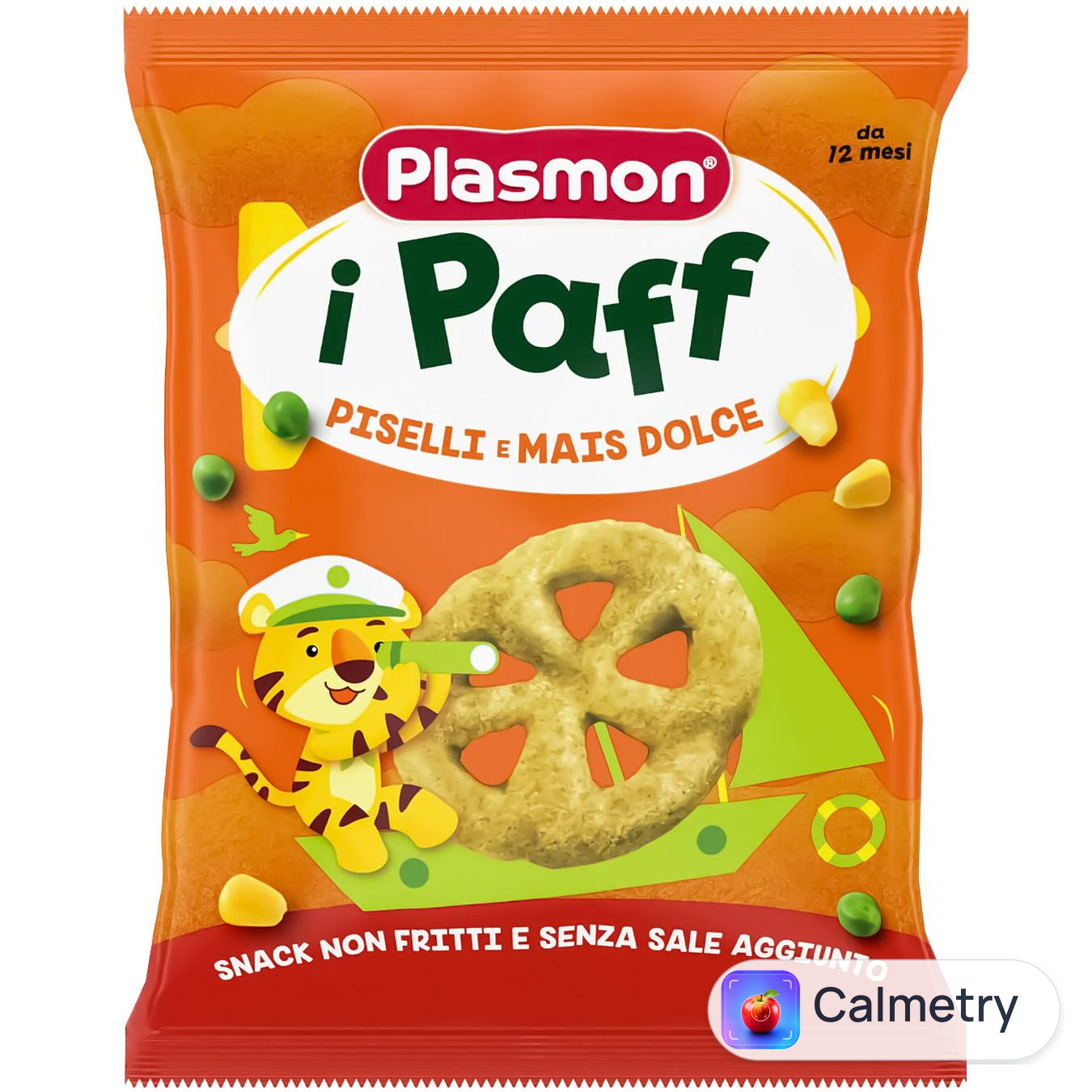 Снеки Plasmon I Paff кукурудзяні з горохом 15г
