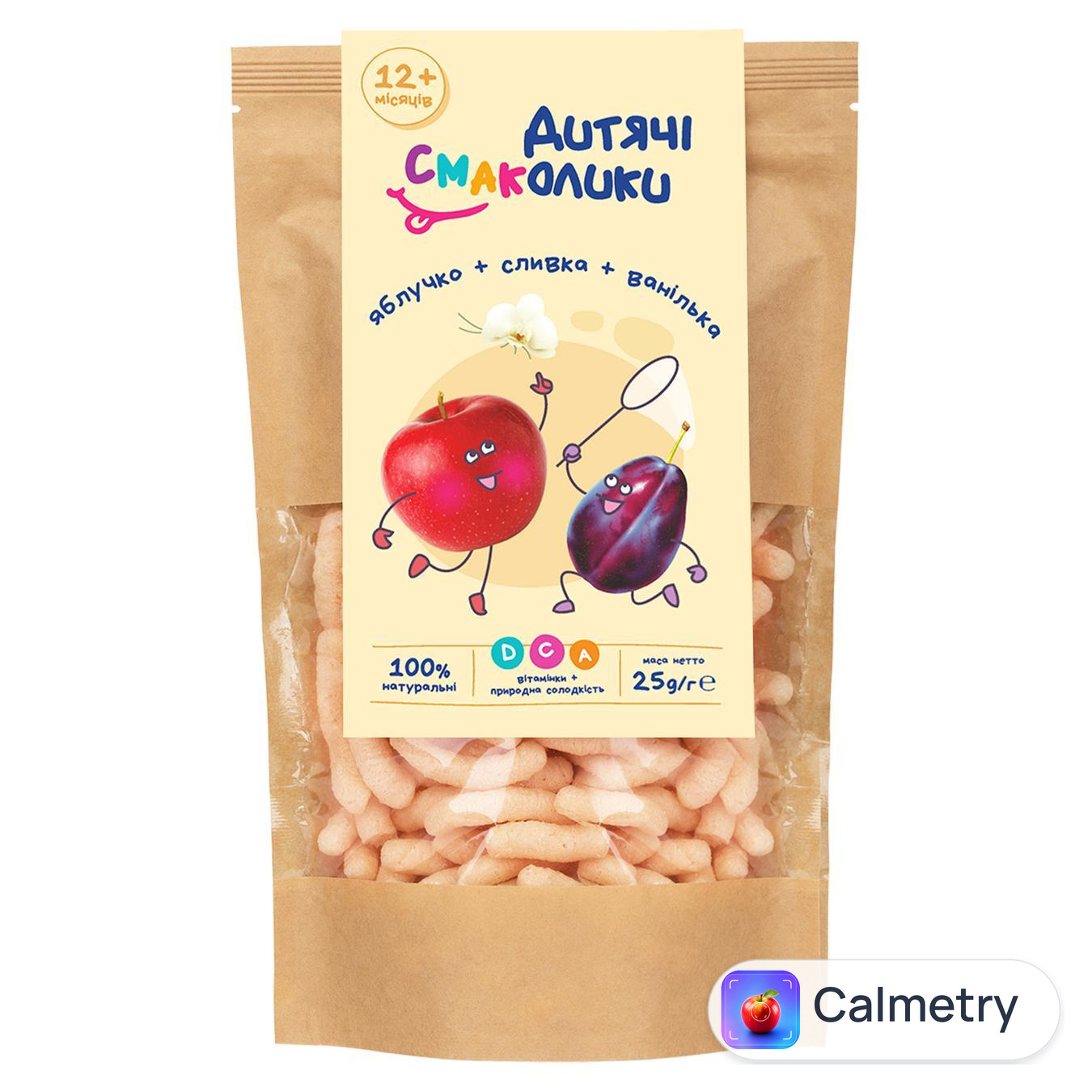 Палички круп'яні Дитячі Смаколики яблуко-слива-ваніль 25г — фото продукту