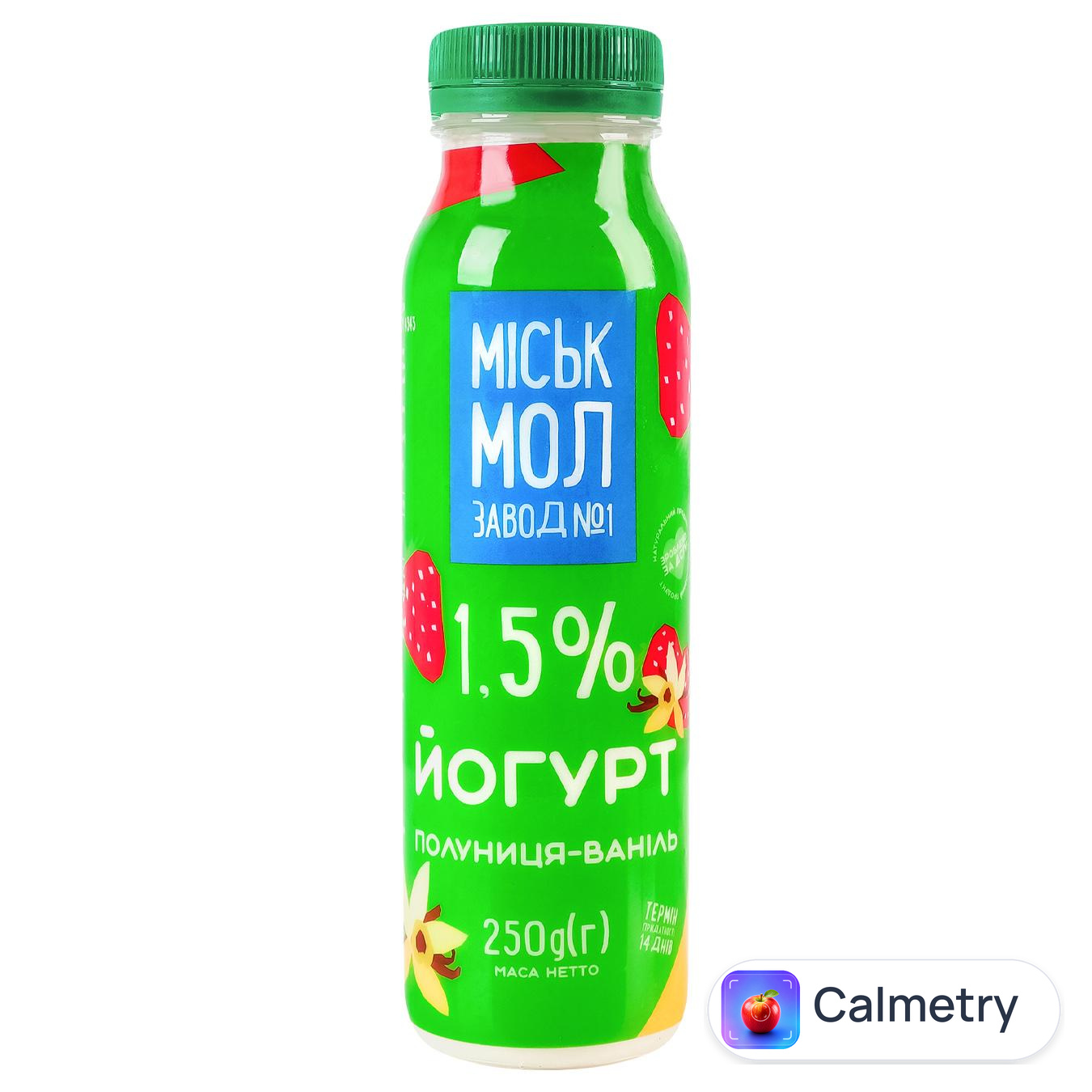 Йогурт Міськмолзавод №1 Полуниця-ваніль 1,5% 250г